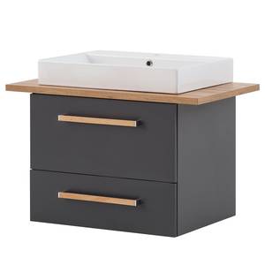 Meuble avec vasque Duo Anthracite - Largeur : 82 cm