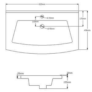 Badezimmerset Luna III (3-teilig) Inklusive Beleuchtung - Hochglanz Weiß - Breite: 117 cm