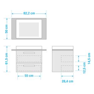 Meuble avec vasque Duo Blanc - Largeur : 82 cm