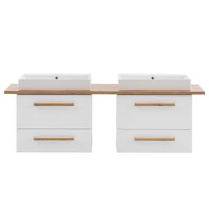 Set di mobili da bagno Duo II (4 pezzi) Illuminazione inclusa - Bianco