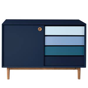 Kast Color Box deels massief eikenhout - Marineblauw