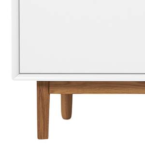 Tv-meubel Color Box deels massief eikenhout - Wit/lichtgrijs