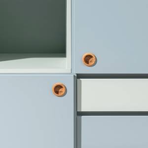 Highboard Color Box deels massief eikenhout - Pastelblauw