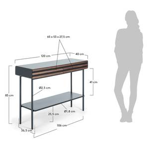 Konsolentisch Kipra Echtholzfurnier - Walnuss / Graphit