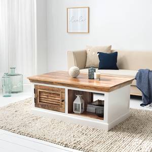 Table basse Newhaven Manguier massif - Manguier / Blanc