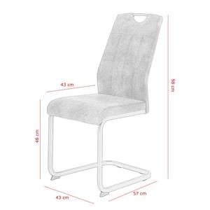 Chaise cantilever Cotulla Microfibre / Métal - Noir - Anthracite - Lot de 2