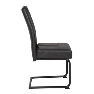 Chaises cantilever Bovina (lot de 2) Microfibre / Métal - Noir - Noir vintage