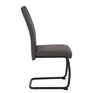 Chaise cantilever La Paz III Tissu / Métal - Noir - Anthracite - Lot de 2