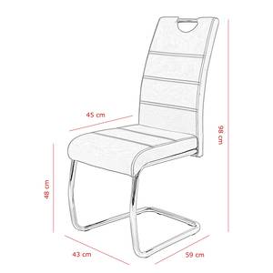 Freischwinger La Paz III Webstoff / Metall - Schwarz - Anthrazit - 2er Set