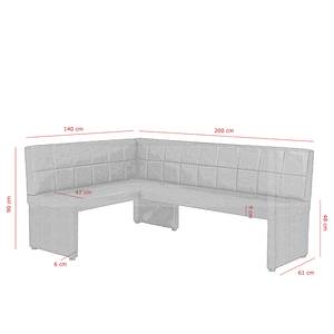 Banc d’angle Mebane III Gris - Angle à gauche (vu de face)