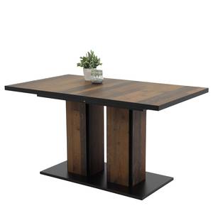 Eettafel Carol (met verlengfunctie) - oud houten look/zwart