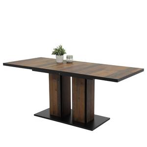 Eettafel Carol (met verlengfunctie) - oud houten look/zwart