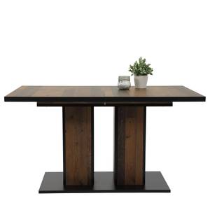 Eettafel Carol (met verlengfunctie) - oud houten look/zwart