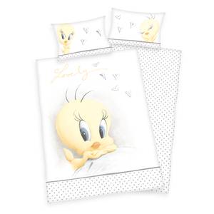 Renforcé beddengoed Looney Tunes katoen - wit/geel