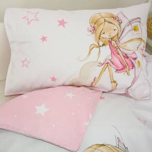 Renforcé beddengoed Little Fairy katoen - wit/roze