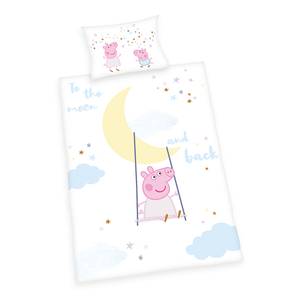 Renforcé beddengoed Peppa Pig katoen - wit/pastel