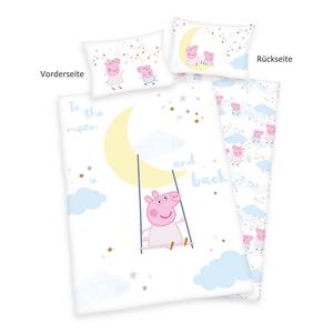 Renforcé beddengoed Peppa Pig katoen - wit/pastel