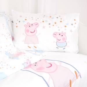 Renforcé beddengoed Peppa Pig katoen - wit/pastel