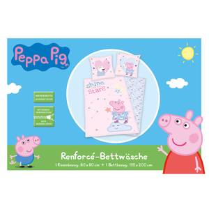 Renforce Bettwäsche Peppa Pig Baumwollstoff - Rosa / Hellblau