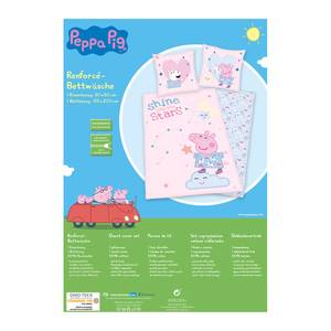 Renforce Bettwäsche Peppa Pig Baumwollstoff - Rosa / Hellblau