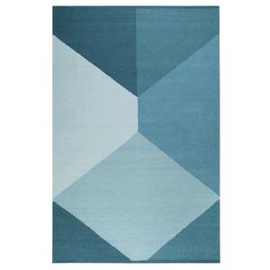 Tapis en laine Southland Kelim Laine mélangée - Bleu pétrole - 160 x 230 cm