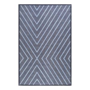 Laagpolig vloerkleed V. Flip kunstvezels - grijs/blauw - 70 x 140 cm