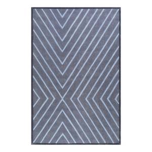 Kurzflorteppich V. Flip Kunstfaser - Grau / Blau - 200 x 290 cm