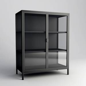 Highboard Cowee I Glas / Metall - Schwarz