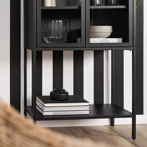 Highboard Cowee II Glas / Metall - Schwarz