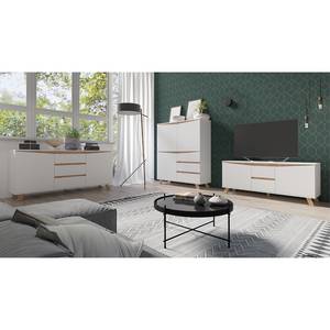 Highboard Rauha mat wit/eikenhouten look