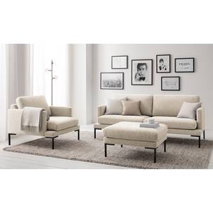 Sofa Bellaire(2,5-Sitzer) Mischgewebe - Hellbeige - Schwarz