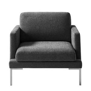 Fauteuil Bellaire Tissu mélangé - Noir - Argenté