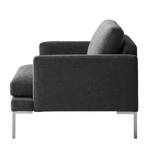 Fauteuil Bellaire Tissu mélangé - Noir - Argenté