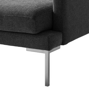 Fauteuil Bellaire Tissu mélangé - Noir - Argenté