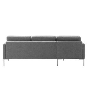 Ecksofa Bellaire Mischgewebe - Grau - Longchair davorstehend links - Silber