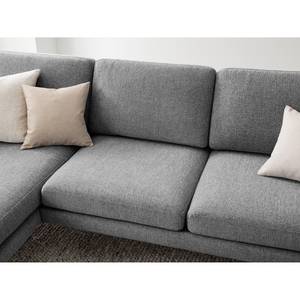 Ecksofa Bellaire Mischgewebe - Grau - Longchair davorstehend links - Silber