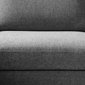 Ecksofa Bellaire Mischgewebe - Grau - Longchair davorstehend rechts - Schwarz