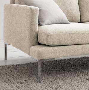 Hoekbank Bellaire textielmix - Licht beige - Longchair vooraanzicht rechts - Zilver