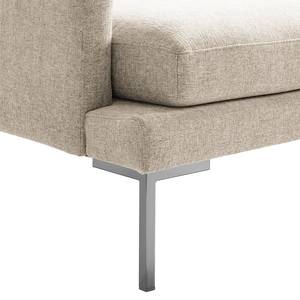 Ecksofa Bellaire Mischgewebe - Hellbeige - Longchair davorstehend rechts - Silber