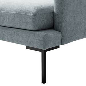 Ecksofa Bellaire Mischgewebe - Pastellblau - Longchair davorstehend links - Schwarz