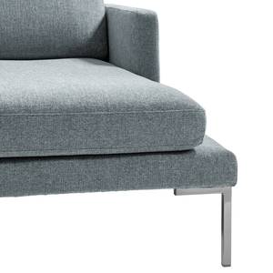 Ecksofa Bellaire Mischgewebe - Pastellblau - Longchair davorstehend rechts - Silber