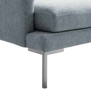 Ecksofa Bellaire Mischgewebe - Pastellblau - Longchair davorstehend rechts - Silber