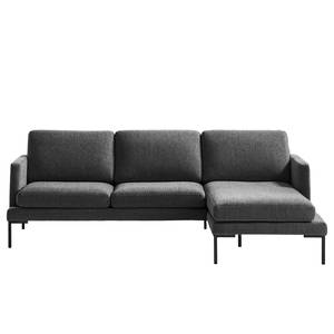 Ecksofa Bellaire Mischgewebe - Schwarz - Longchair davorstehend rechts - Schwarz