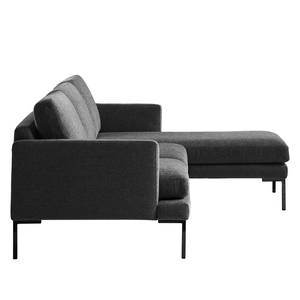 Ecksofa Bellaire Mischgewebe - Schwarz - Longchair davorstehend rechts - Schwarz