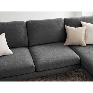 Ecksofa Bellaire Mischgewebe - Schwarz - Longchair davorstehend rechts - Schwarz