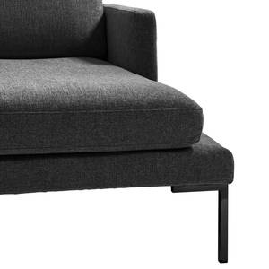 Ecksofa Bellaire Mischgewebe - Schwarz - Longchair davorstehend rechts - Schwarz