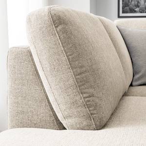 Ecksofa Bellaire Mischgewebe - Hellbeige - Ottomane davorstehend links - Schwarz