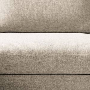 Ecksofa Bellaire Mischgewebe - Hellbeige - Ottomane davorstehend links - Schwarz