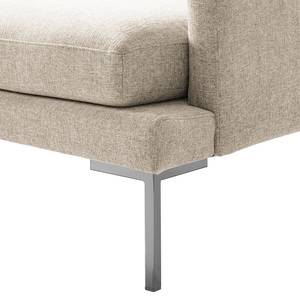 Ecksofa Bellaire Mischgewebe - Hellbeige - Ottomane davorstehend links - Silber