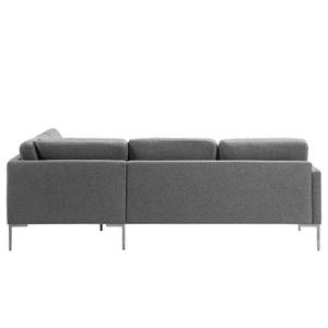 Ecksofa Bellaire Mischgewebe - Grau - Ottomane davorstehend rechts - Silber